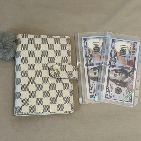 White Checkered  A6 Budget Binder/Planner Bundle - Picture 7 of 8